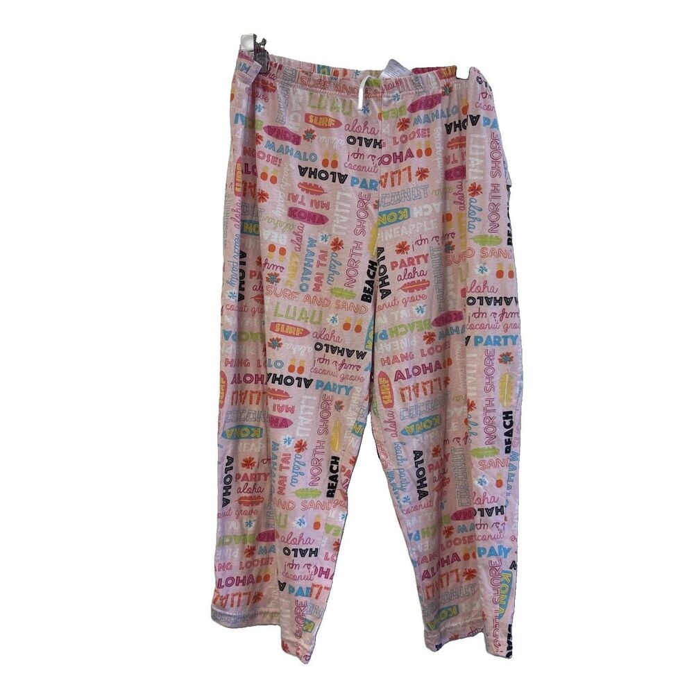 Secret Treasures Capri Pajama Pants Cotton Knit Beach Party Women XL Pink
